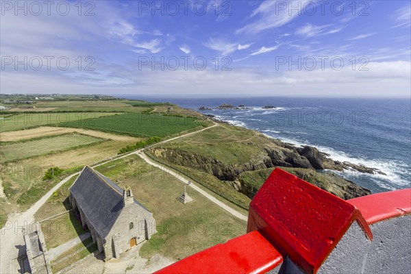 View from the lighthouse Saint Mathieu to the church Notre Dame des Graces