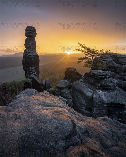 Barbarine on the Pfaffenstein at sunrise