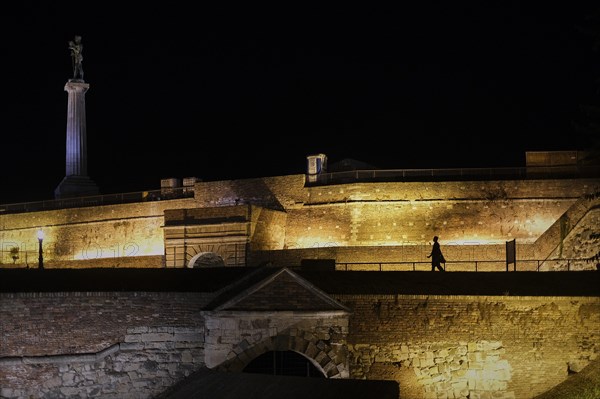 Silhouette in front of Belgrade Fortress