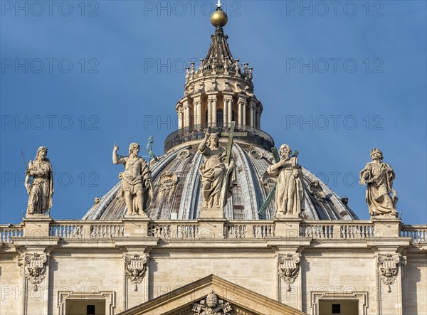 Cupola of St. Peter's Basilica with statues of Saints James