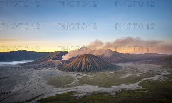 Volcanic landscape at sunrise