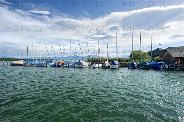 Sailboats in the marina Seebruck