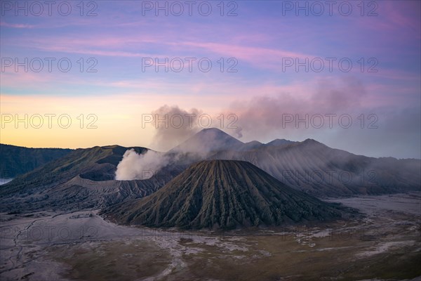 Volcanic landscape at sunrise