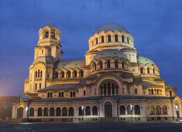 Cathedral of Alexander Nevsky at blue hour