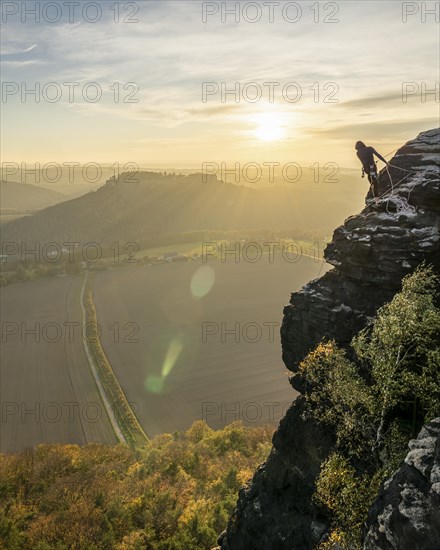 Climber on the Lilienstein