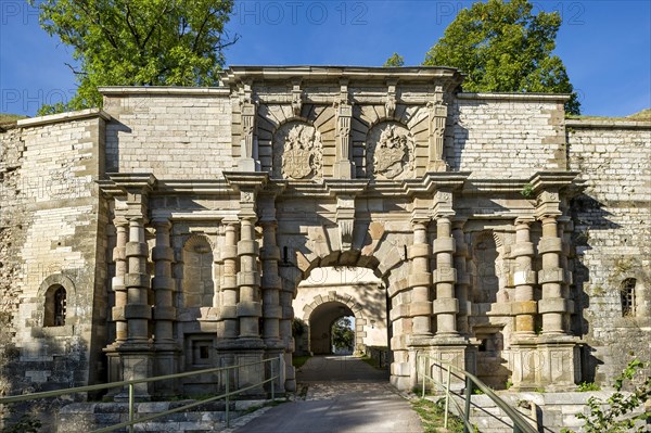 Magnificent gate in the rampart of the Renaissance fortress Wuelzburg