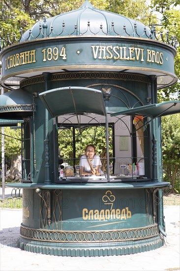 Ice cream shop in an old kiosk