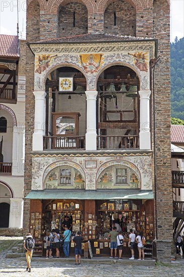 Inner courtyard with clock tower of the monastery church