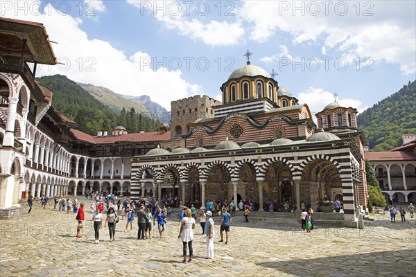 Courtyard with abbey church