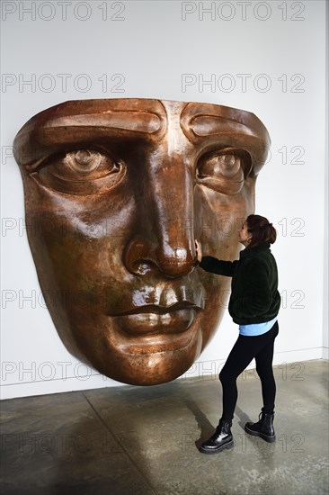Face of the Statue of Liberty as copper model in the museum