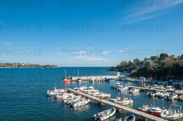 Coastal landscape with harbour