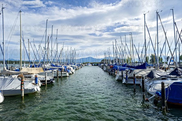 Sailboats in the marina Seebruck