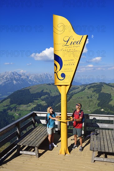 Hikers on the summit panorama trail