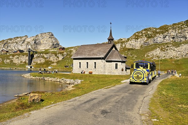 Melchsee Chapel also called Frutt Chapel at Melchsee Lake with Fruttli Zug