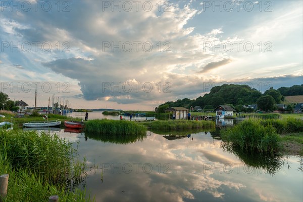 Landscape with ferry house at the connecting canal Baaber Bek