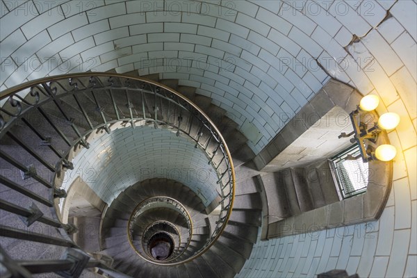 Staircase covered with opal glass tiles