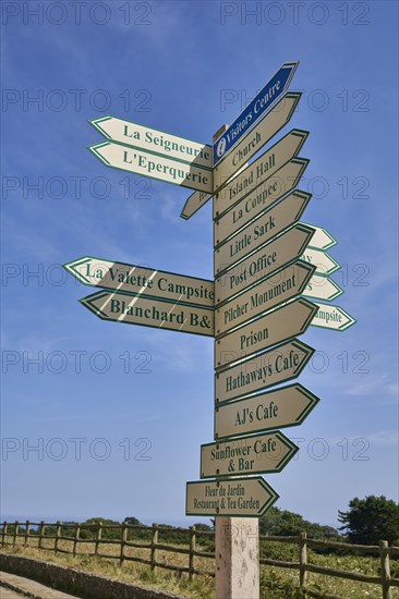 Signposts on the island of Sark