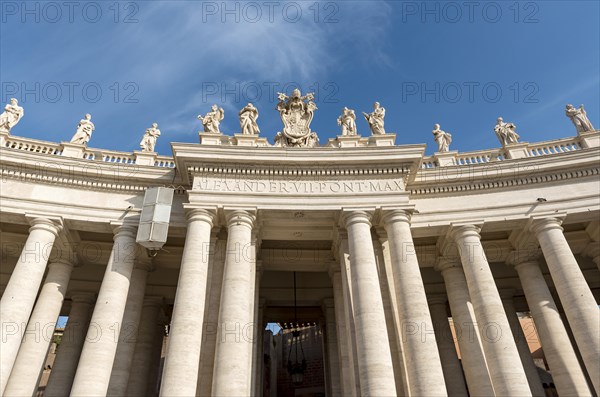Entrance to St. Peter's Square with statues of saints