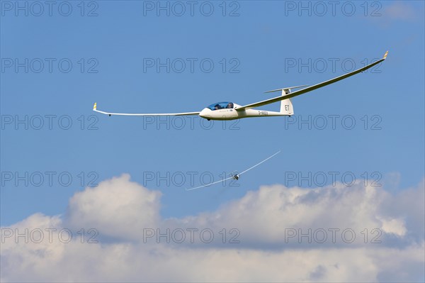 Gliders fly in the sky