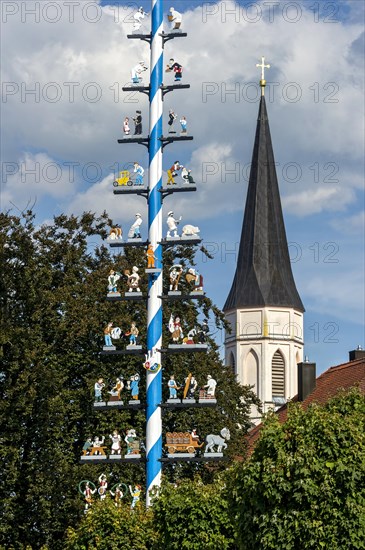 Maypole with guild sign