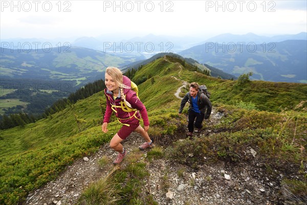 Hikers climbing the Feldalphorn