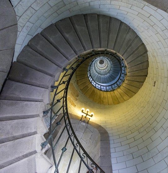 Staircase covered with opal glass tiles