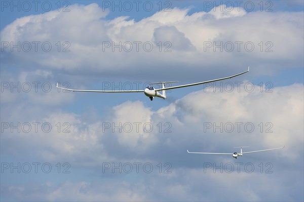 Gliders fly in the sky