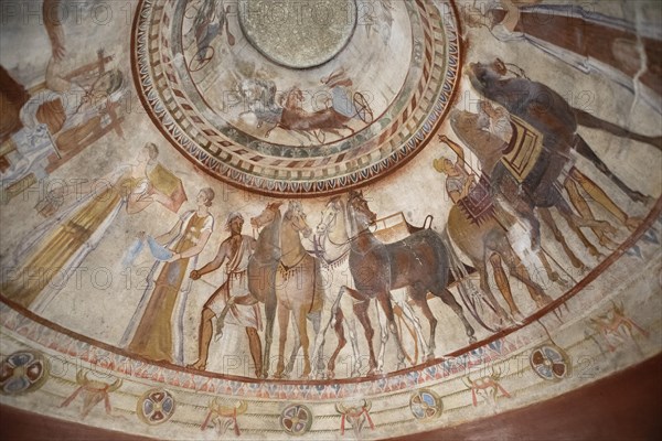 Ceiling painting in the Thracian tomb of Kazanlak