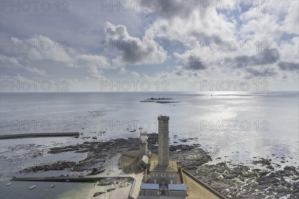 View from Phare d'Eckmuehl to the sea with beacon