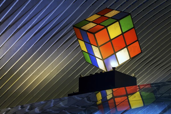 Large Rubik's Cube in Liege railway station