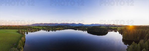 Panorama from sunset at the Schmutterweiher