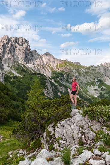 Young woman looking over landscape