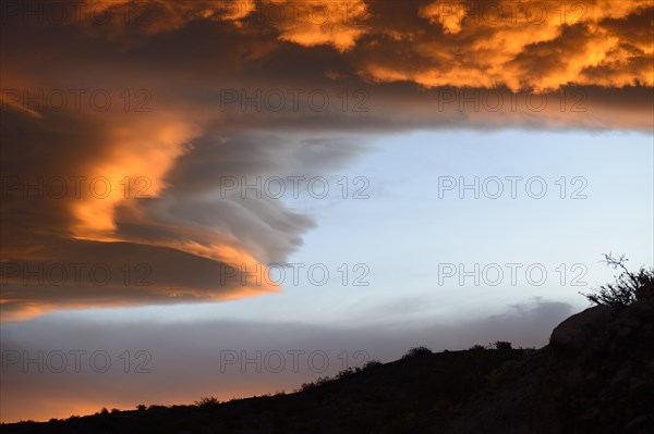 Burning clouds at sunset