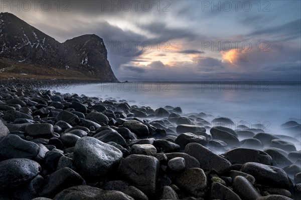 Rocky coast with surf