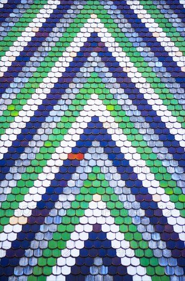 Colourful roof tiles on the cathedral roof