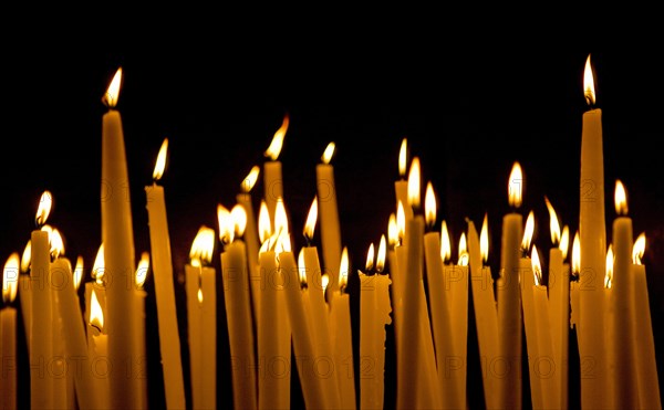 Sacrificial candles in the grotto