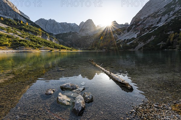 Mountains are reflected in the Seebensee