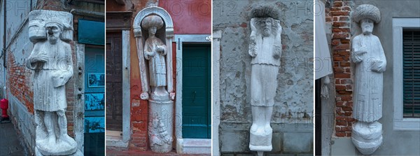 Marble statues of a merchant family from the 13/14 century