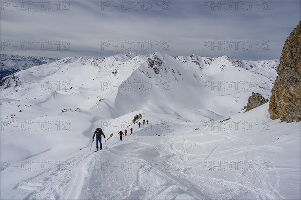 Ski tourers in the snow