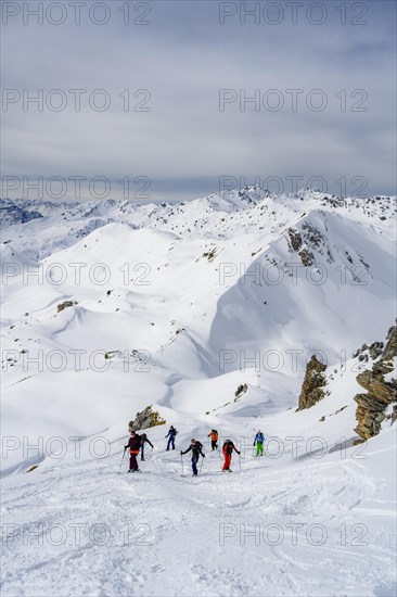 Ski tourers in the snow