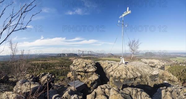 Viewpoint on the mountain Gohrisch with weather vane