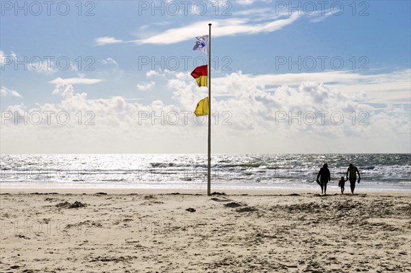 Autumnal bathing beach from the village of Nebel