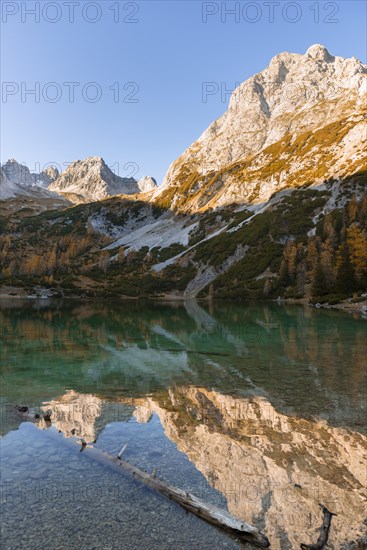 Mountains are reflected in the Seebensee