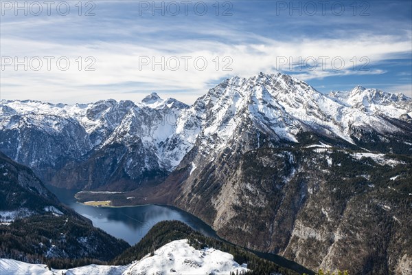 View from Jenner to Koenigssee and Watzmann