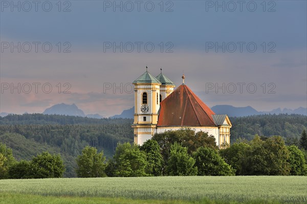 Church Marienberg above the Salzach valley