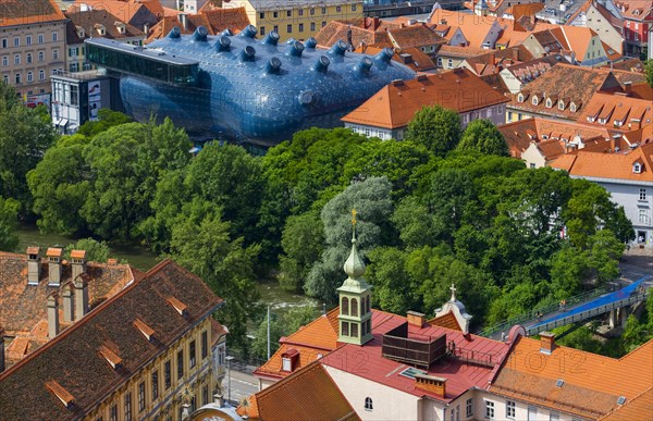 View from the Schlossberg to the Kunsthaus
