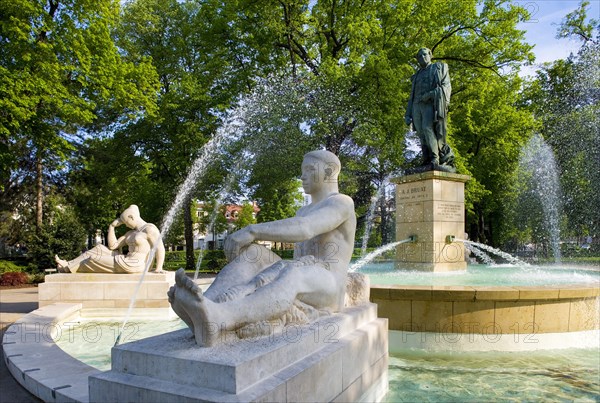 Bruat fountain in the park of the Champ de Mars