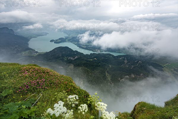 Cloud-covered lake