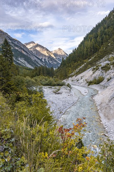 View of the Karwendel valley with mountain peaks