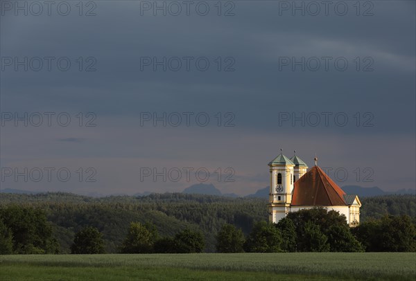 Church Marienberg above the Salzach valley